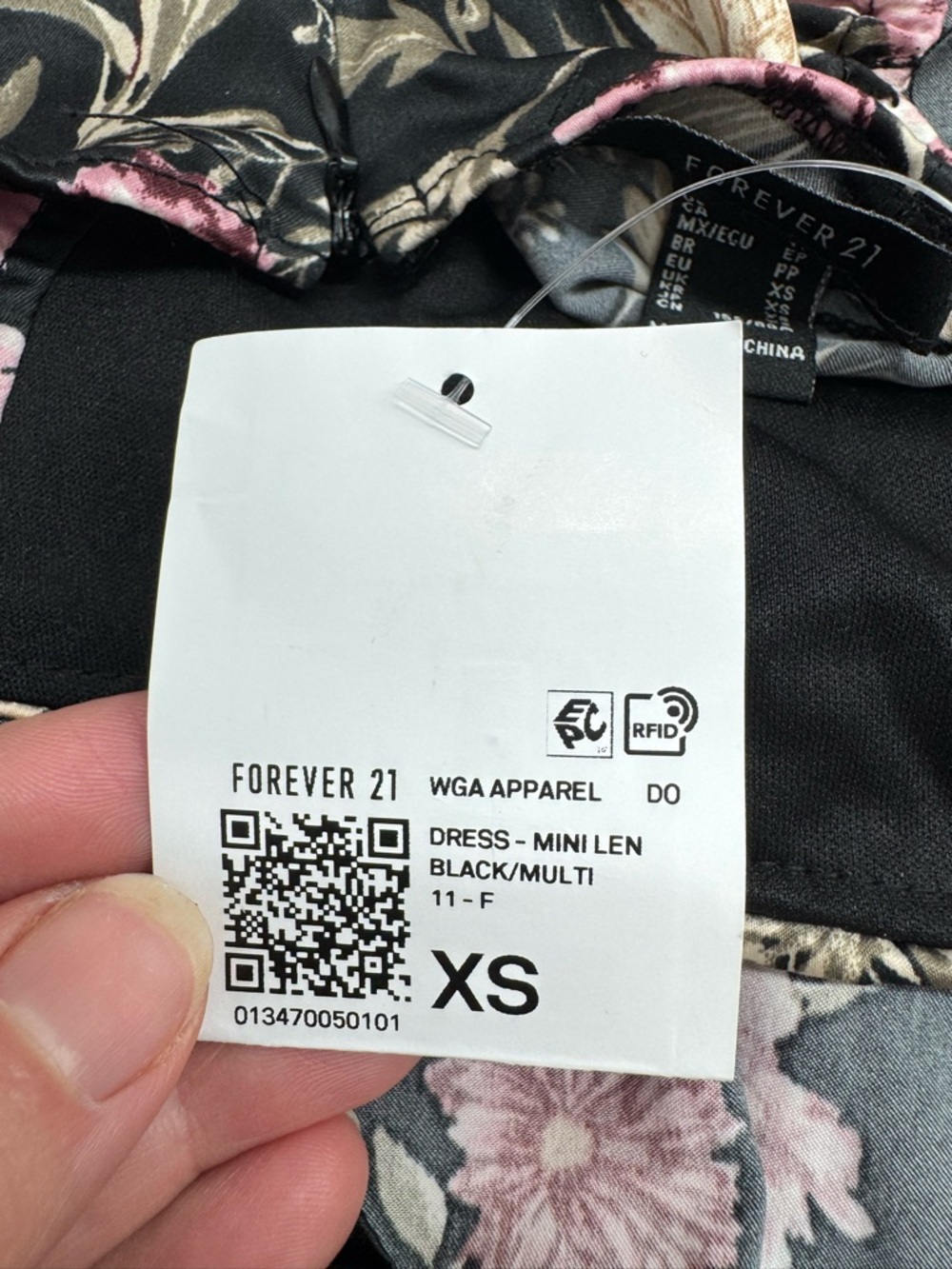 Forever 21 Black Mini Dress with Pink Floral Print - Picture 14 of 15